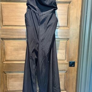 Forever 21 Black Satin Jumpsuit with Wide-Leg Design